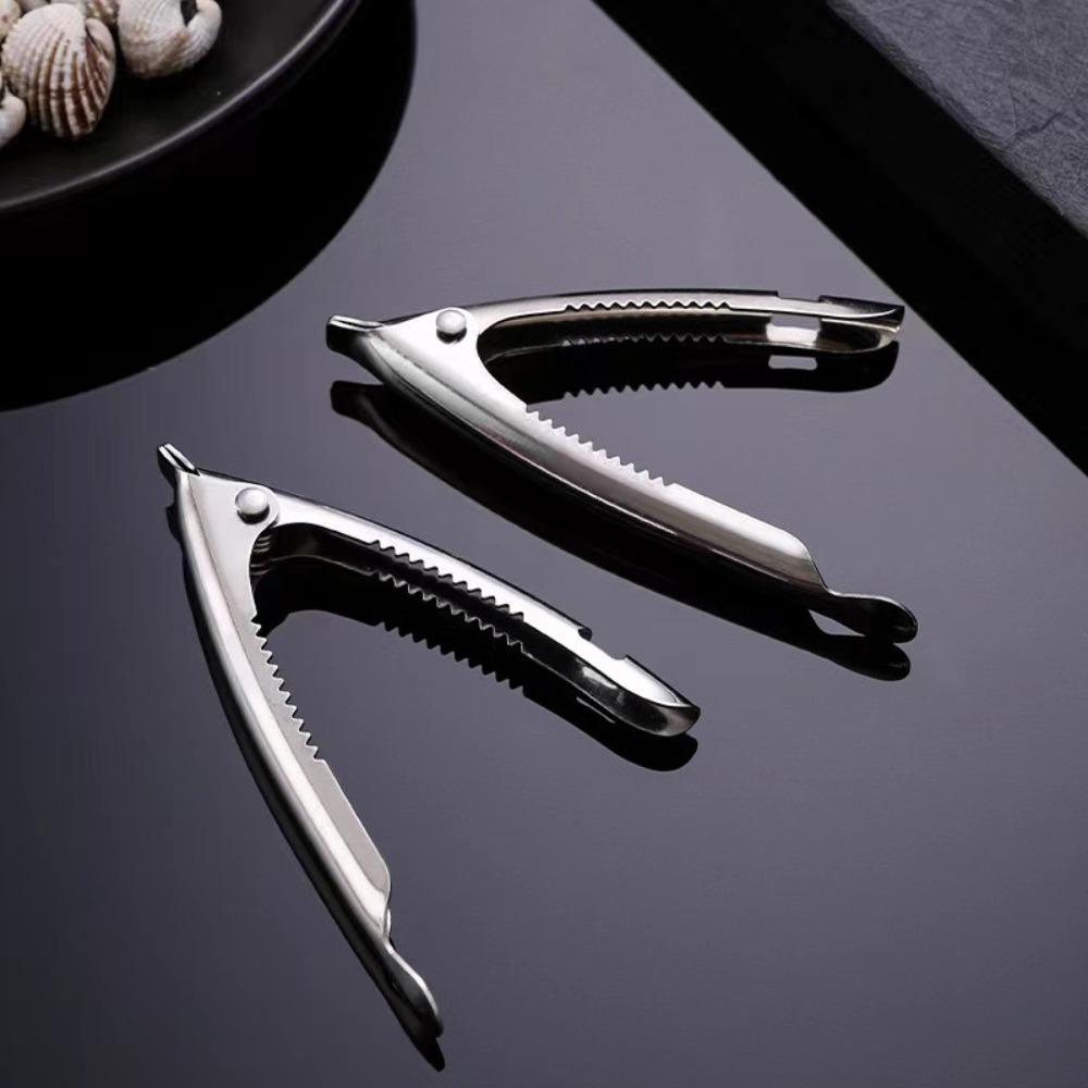 2pcs Stainless Steel Blood Clam Clip Rust-free Nuts Pliers Oyster Shell Opening Clamps  Scallop