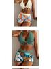 2024 High-End Women's High-Waisted Halter Tie-Up Split Bikini Swimwear