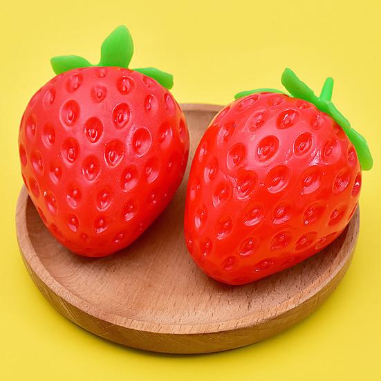 Anxiety Relief Strawberry Squeeze Toy Slow Rebound Simulated Fruit Fidget Toy Anti-stress Sensory Ball Decompression