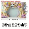 2D Pastel Flower Curtain Backdrop Baby Shower Photography Background