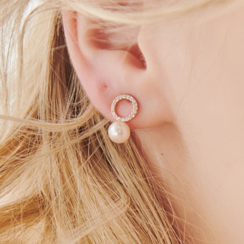 VINTAGEPINK Milana Flat Bijoux Pearl Silver Earrings