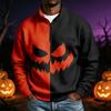 Men's Halloween Print Neck Long Sleeve Sweatshirt