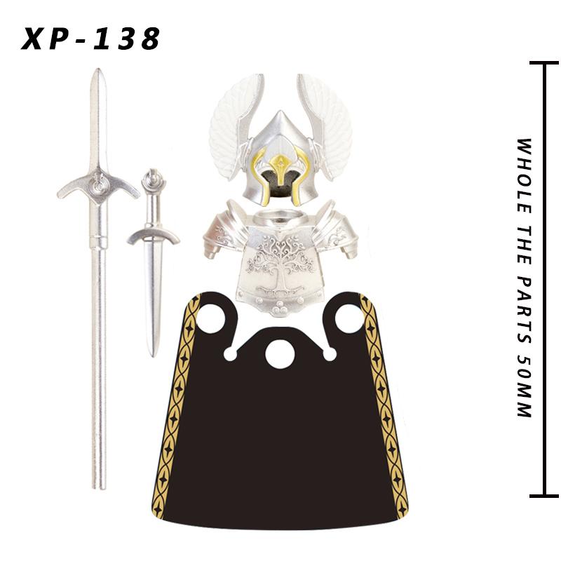 Koruit Medieval Knight Asgard Soldier Weapons Action Figures Accessories Armor Helmets Building Blocks Toys For Children KT1044