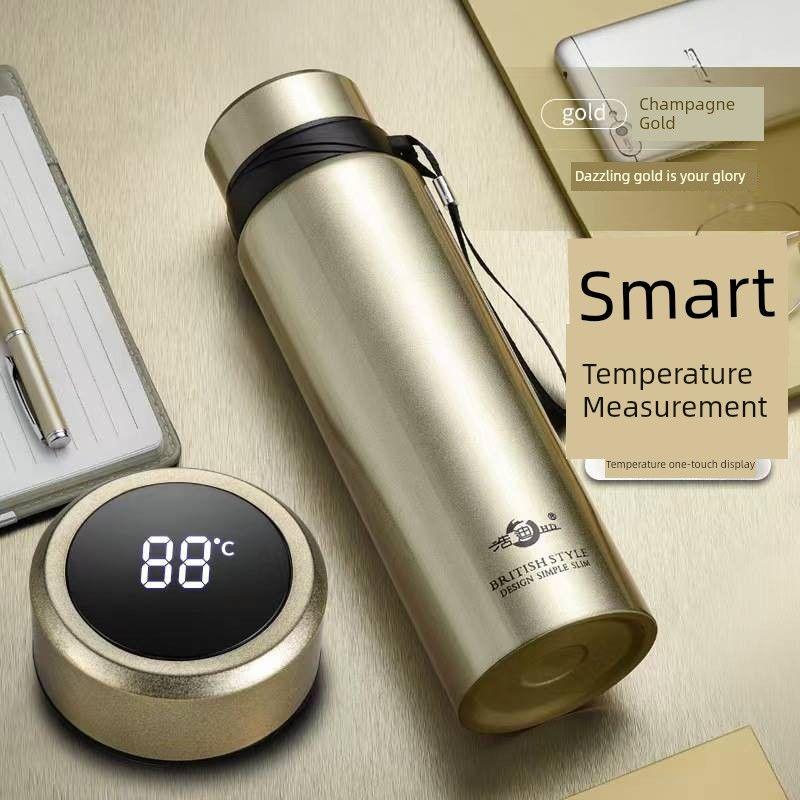 304 Stainless Steel Large-Capacity Thermos Cup, Smart Portable Outdoor Fitness Business Tea Cup, Sports Water Bottle