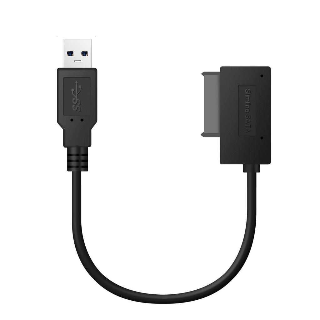 USB To Slimline SATA 13-pin Optical Drive Cable (SATA 7+6-pin) for Burning