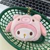 Kuromi Plush Keychain Wallet Melody Cinnamoroll Plushies Coin Purse Earphone Organizer Bag Pendant Key Ring Girls Gifts