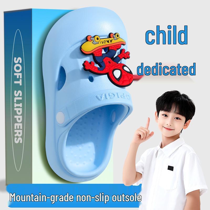 Dětské dřeváky léto 2024: Protiskluzové dvoucestné sandály s tlustou podrážkou pro chlapce - Venkovní oblečení
