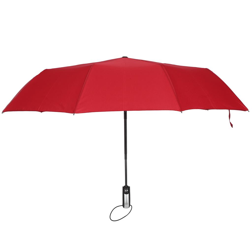 Automatic Umbrella Black Steel TenBones Folding HighDensity AntiCollision Compact Umbrella for Sunshade and Rain