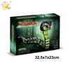 HUIQIBAO MOC Cobra Snake Animal Model Building Block Bricks Assembly Construction Toy For Children Kid DIY Game Home Desk Decor