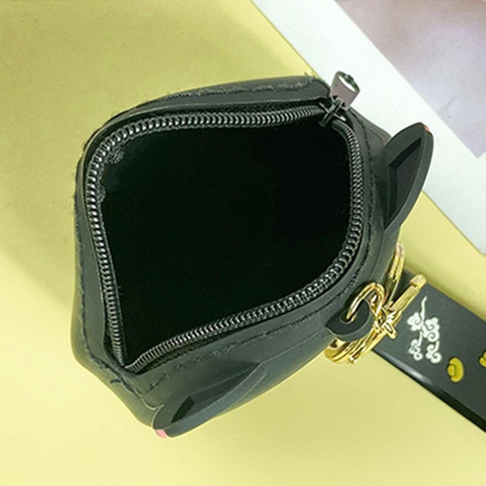 Doll Coin Purse Keychain Kawaii Earphone Bag Portable Silicone Cat Coin Bag  Kids