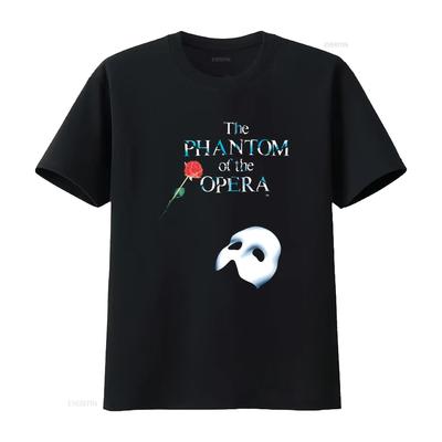 Fantom opery Slavná broadwayská muzikálová show Černé tričko Velikost S až 5XL Vintage top pro každodenní nošení Módní měkké