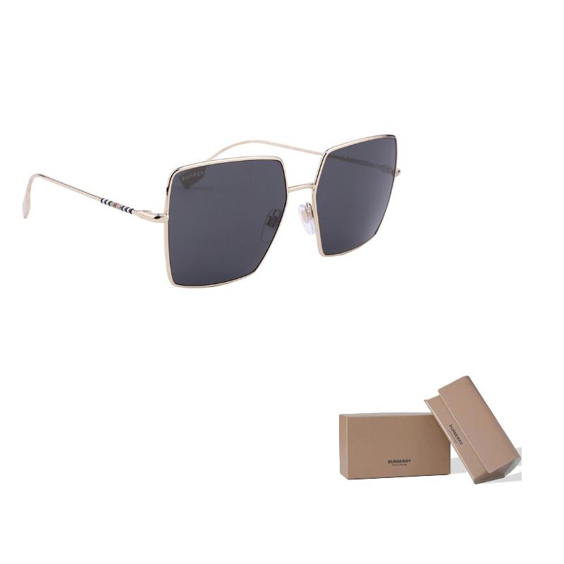 Burberry Poster Street Photography Premium Metallic Square Sunglasses Women's Gold