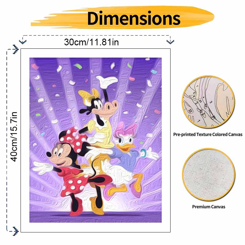 Disney Digital Oil Painting Minnie Mouse Clarabelle Cow Daisy Duck Art Handmade Diy Gift Home Decoration