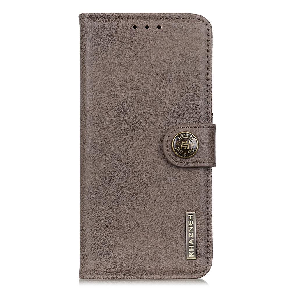KHAZNEH Flip Leather Phone Case For Samsung Galaxy A24 4G (162.1 x 77.6 x 8.3mm) Cowhide Texture Phone Cover Wallet Stand
