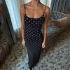 2026 Summer Polka Dot Long Dress Women Sexy Contrast Sleeveless Backless Slim High-Waist Female Bodycon Maxi Dress For Holiday