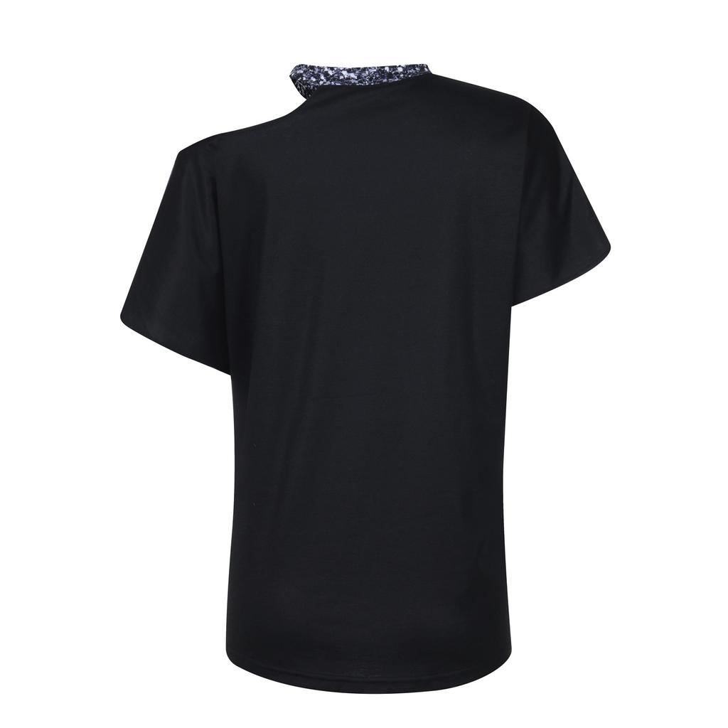 Women's Fashion Print Loose Shoulder Casual Short Sleeve T-shirt Top Blouse