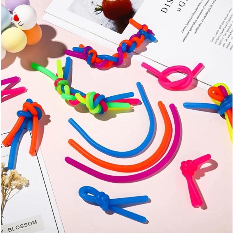 10PCS Noodle Pack Stretchy Strings Fidget Toys Silent Fidget Toys Relieve Stress Adult Anxiety Stress Autistic ADD ADHD Autism