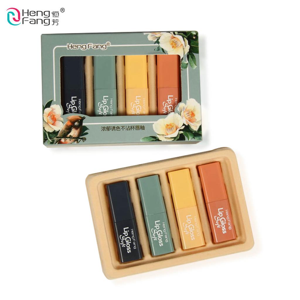 Hengfang 4pcs Mini Waterproof Matte Lip Gloss H7050