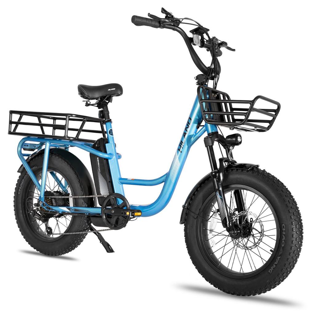 HILand EHD302 Front And Back Frames Road EBike 48V15Ah Battery 250W Motor 20 Inch Fat Tires Outdoor Commuting Electric Bicycle