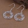 925 Sterling Silver Hollow Flower Circle Earrings - Korean Style