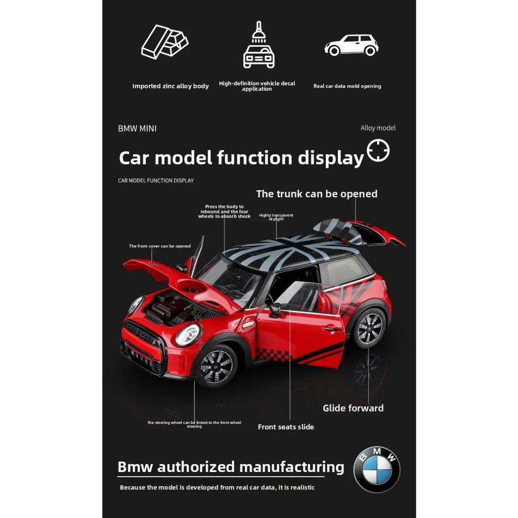 Offiziell lizenziertes Simulations-1/18-Maßstab BMW MINI Cooper Legierungsauto-Modell Sammlung Miniaturauto Freund Geschenk Spielzeugfahrzeug