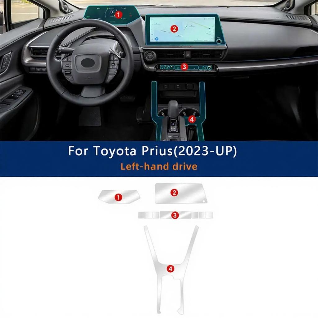TPU Transparent Protective Film For Toyota Prius -2024 Car Dashboard Navigation Screen Protection Film Anti-Scratch Sticker