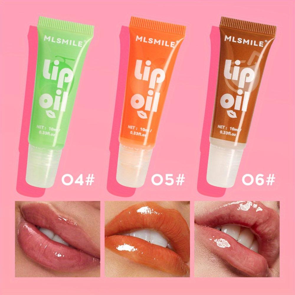 6 Colors Strawberry Fruit Lip Gloss Lip Balm Lip Oil Hydrating Moisturizing Mirror Liquid Lipstick Color Changing Lip Glaze