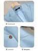 Women's Single-Breasted Navy Blue Long Sleeve Suit Jacket - Professional Spring/Autumn Formal Wear for Managers