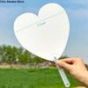 Multifunktionaler Kunststoff Transparenter Ventilator Runder Handheld Graffiti-Fächer Unfertiger Verdickter Leerer Mal-Fächer DIY