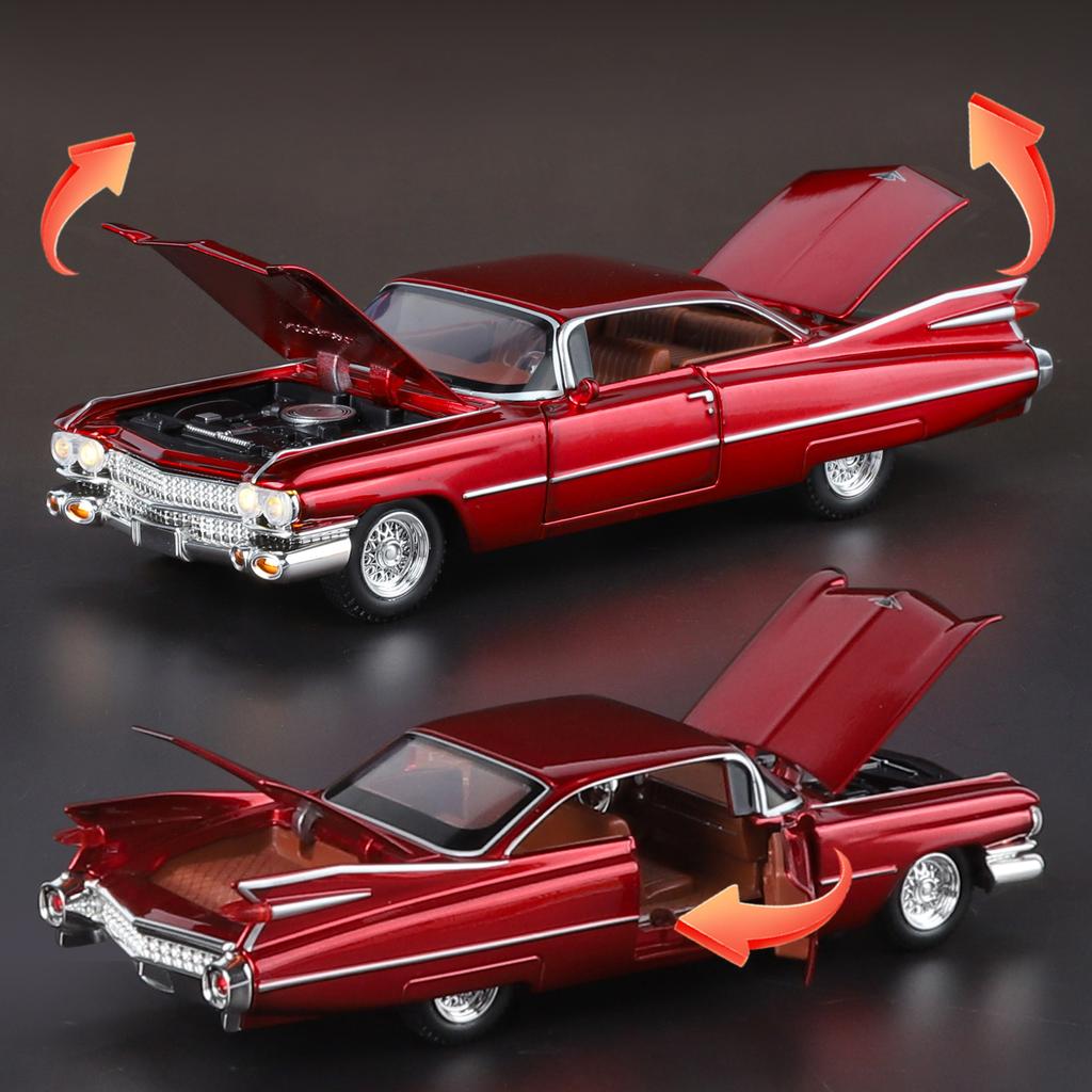 1:32 Cadillac Eldorado Biarritz Classic Retro Car Alloy Metal Diecast Model Car Miniature Vehicle High Simulation Gift Boyfriend