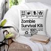 Zombie Survival Kit Square Pillowcase Pillow Cover Polyester Cushion Decor Comfort Throw Pillow for Home Bedroom