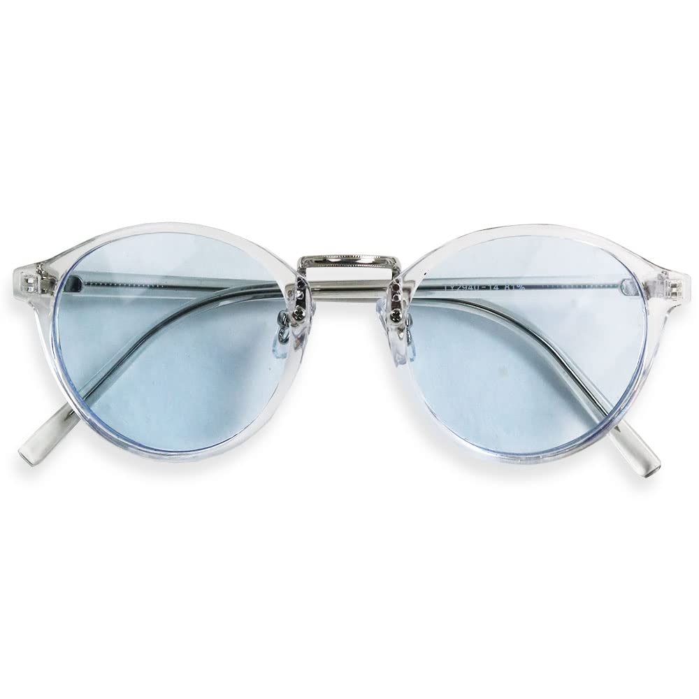 Skeleton Frame Boston UV [Quintet] Eyeglasses/Sunglasses, Style, Light-Colored Lenses, Men s/Women s, Protection, 28-ty-2940 (14, Clear/Pale Blue)