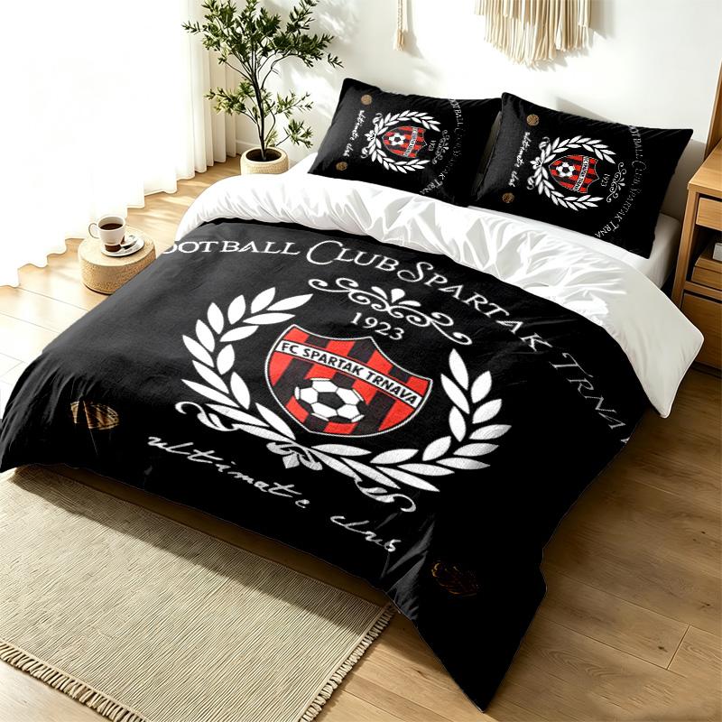 FC Spartak Trnava 3pc Duvet Cover Set Simple Modern Bedding Set Wrinkle Resistant Soft Fabric All Season Use a perfect gift