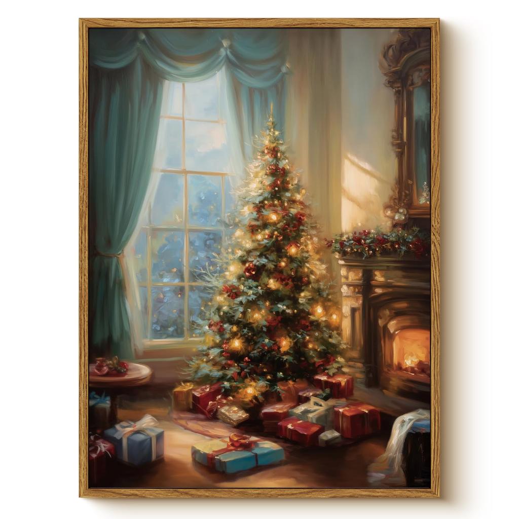 30*40cm Ristmas Wall Art Print, Santa Reading Book Poster, Rustic Christmas Wall Art, Christmas Painting Print Decor, Christmas Decor, Winter Print