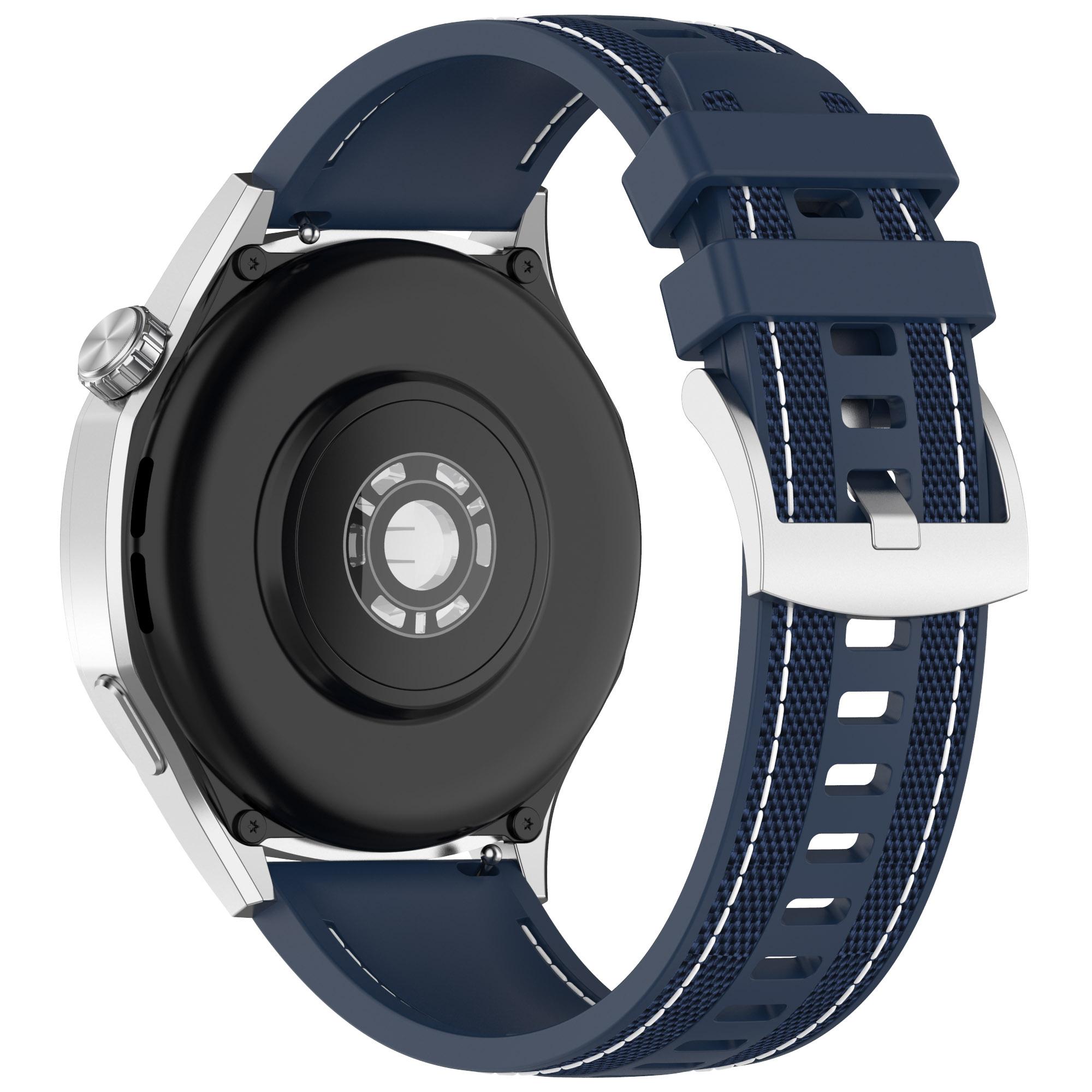 

Для Huawei Watch GT 5 46мм Замінний ремінець 22мм Нейлоновий Силіконовий Гібридний Ремінець для годинника Dark Blue