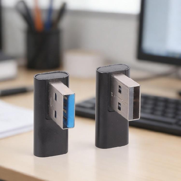 2Pcs USB 3.0 To USB C Converter Adapters 90 Degree Left Right Angle For Phone Laptops Charging And Data Transfer