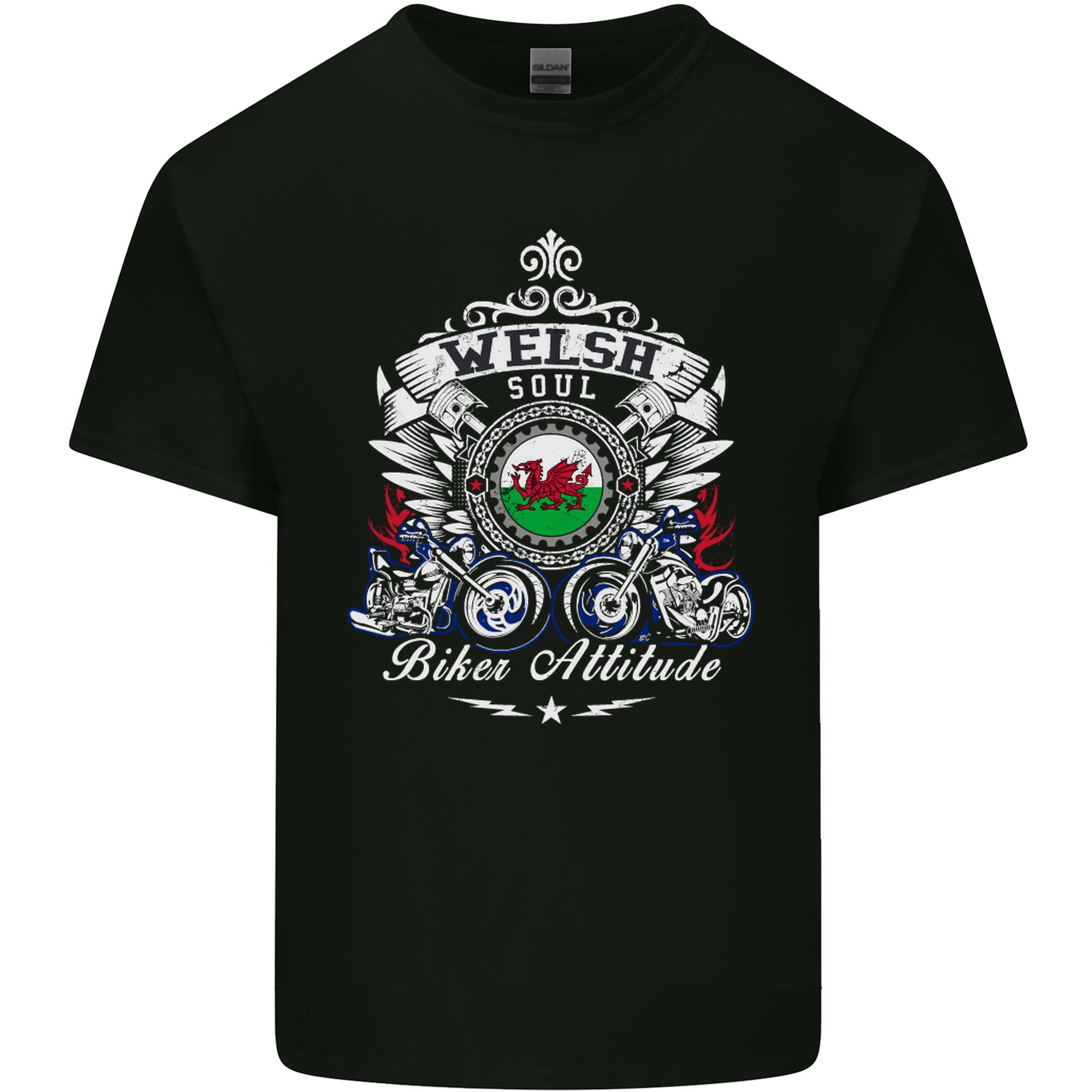 Welsh Soul Biker Attitude Bike Motorcycle Unisexs Light Cotton TShirt S