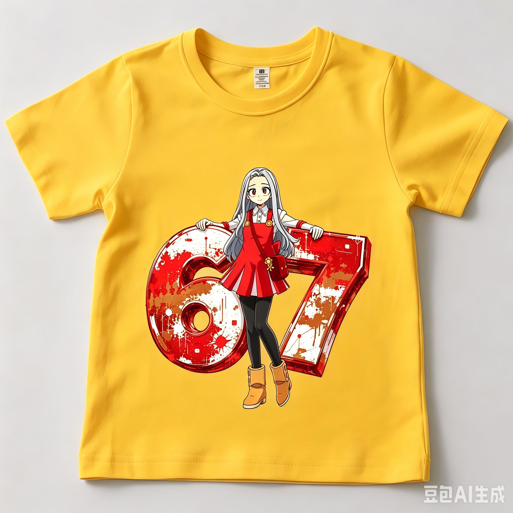 My Hero Academia Eri 67 Print Casual Cotton Tshirt for Girls Kids Anime Apparel Soft Breathable Summer Top 100 оранжевый