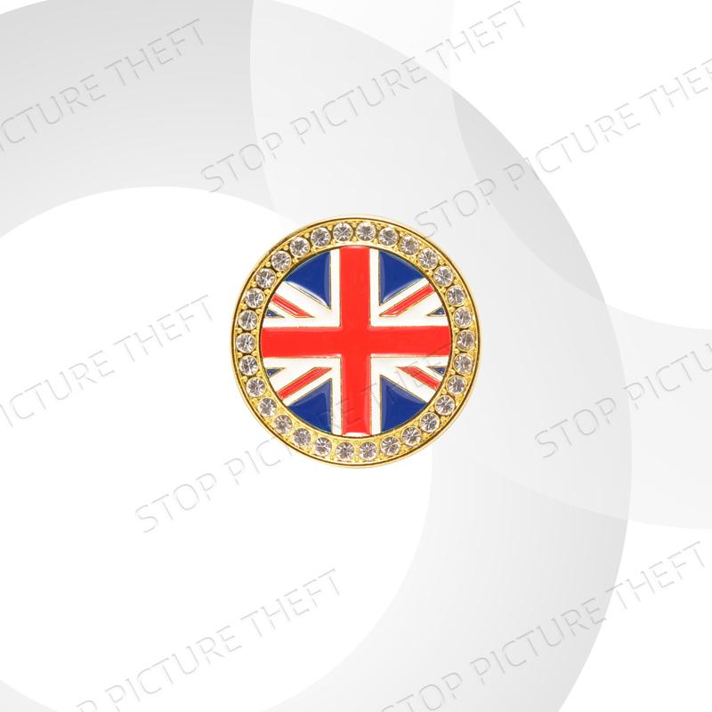 1Pc Metal Alloy Diamond Inlaid Style Union Jack British Flag Logo Car Trunk Fender Sticker Side Emblem Badge Decorative Accessories