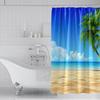 2022 New Shower Curtain Starfish Beach Pattern Bathroom Partition Waterproof  Coconut Sea View Polyester