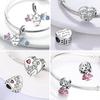 New Copper Charms Penguin Snowman Snowflake Woman Man Love Heart Beads Fit Original Pendant Bracelet Charms Women Jewelry
