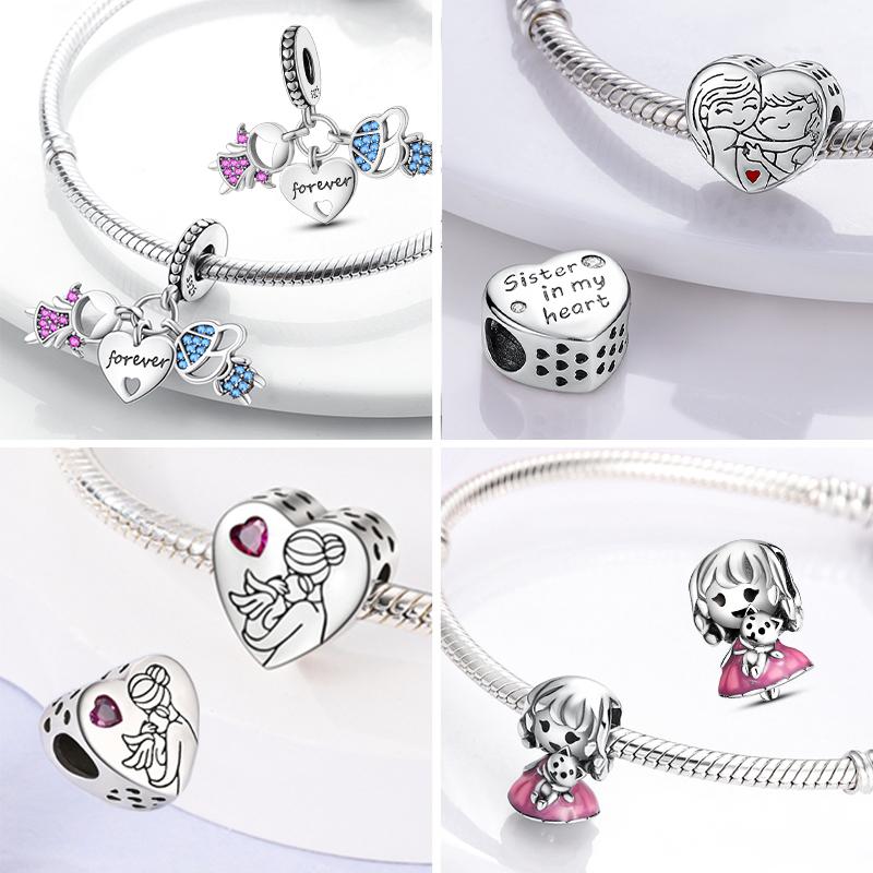 New Copper Charms Penguin Snowman Snowflake Woman Man Love Heart Beads Fit Original Pendant Bracelet Charms Women Jewelry