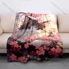 Multiple sizes Cat hiding in cherry blossoms Blanket Suitable for Home Bedroom Sofa Travel Camping Blanket Various Sizes Gifts