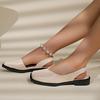 2025 New Women Sandals Fashion Elastic Band Flat Women Shoes Summer Elegant Sandals Shallow Party Shoes Square Toe Sandals