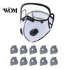 Cycling Face Guard Reusable Carbon Filter Dust Mask with Adjustable Goggles, 6-Layer Outdoor 10 Filters, Protection Breathing Valve, Eye Shield
