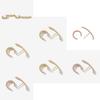 Trendy Women's Geometric Shape Earrings And Ear Clips Set Plated Alloy Fashionable Street Style Accessories