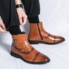 Fashion Fashion Casual Men's Leather Chelsea Boots Luxury Quality Pointed Handmade British Style Ankle Side Zipper Business Social Shoes