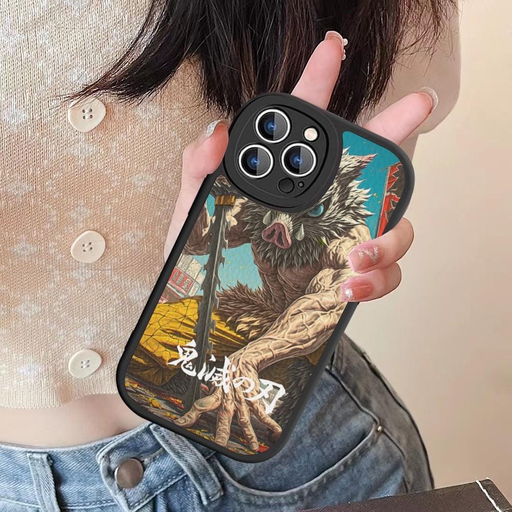 Demon Slayer Phone Case Hard Leather For IPhone 16 15 14 13 12 Mini 11 14 Pro Max Xs X Xr 7 8 Plus Fundas