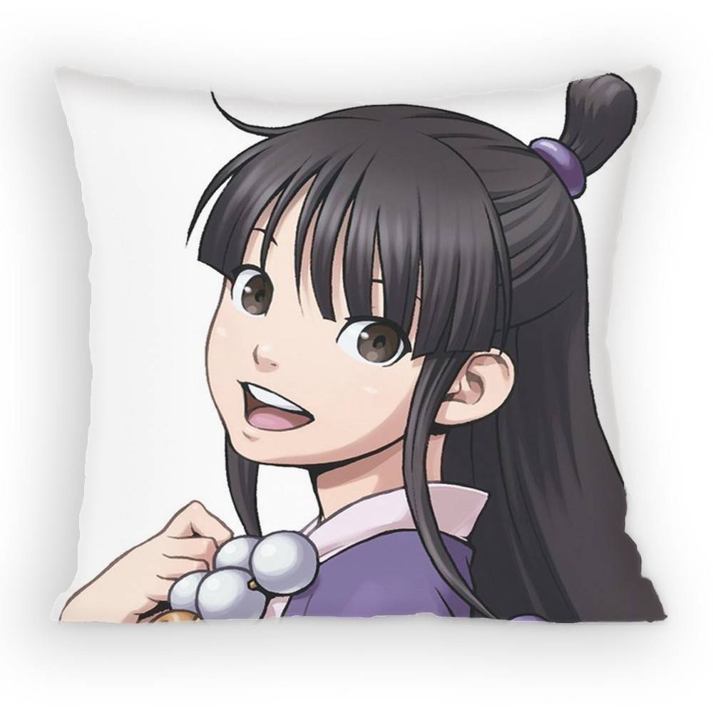Ace Attorney Maya Fey Pillow Case Anti-Dustmite Pillowcase Invisible Zipper Silky Short Plush Sofa Cushion Cover