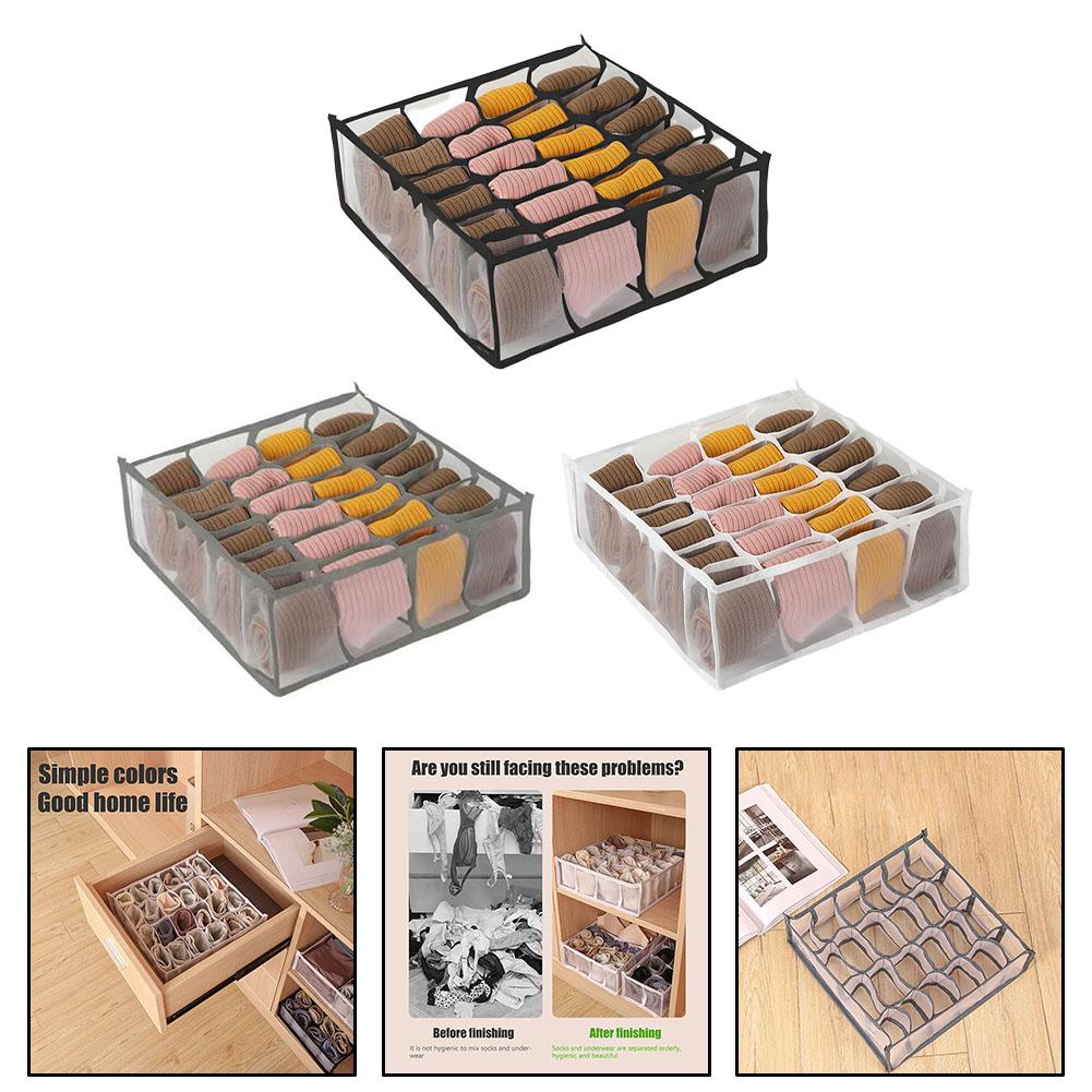 Fits Perfectly Into Drawer Socks Underwear Organizer Organizer Bag Versatile Use Transparent Lid 24-grid Design Compact Size